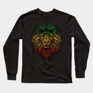 Lion Rasta Reggae Mandala Long Sleeve T-Shirt